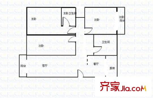 金龍公寓 3室 戶型圖