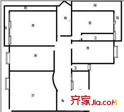 百色大廈 4室 戶型圖
