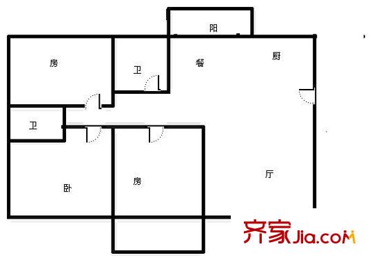 鑫龍小區(qū) 3室 戶型圖