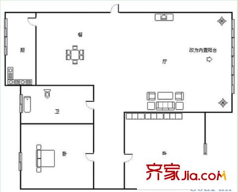 區(qū)糖業(yè)供銷公司生活區(qū)戶型圖12 2室2廳1衛(wèi)1廚