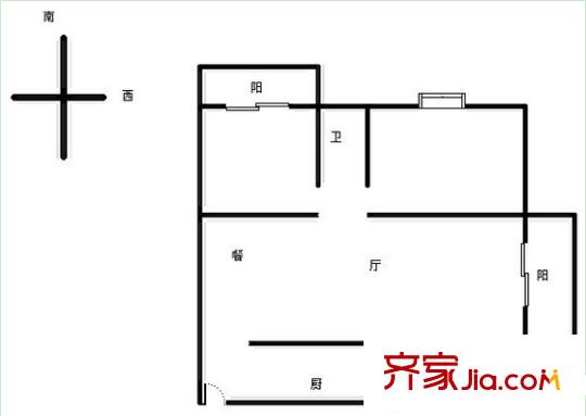 區(qū)糖業(yè)供銷公司生活區(qū)戶型圖13 2室2廳1衛(wèi)1廚