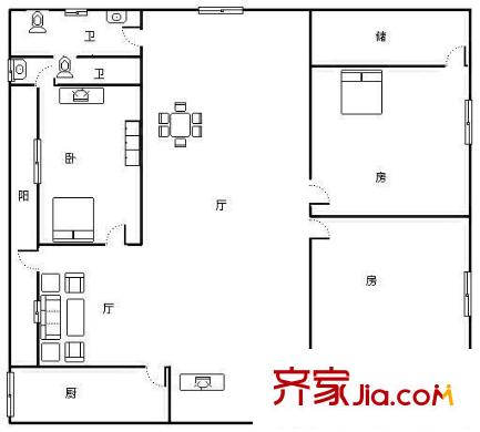 金湖苑 3室 戶型圖