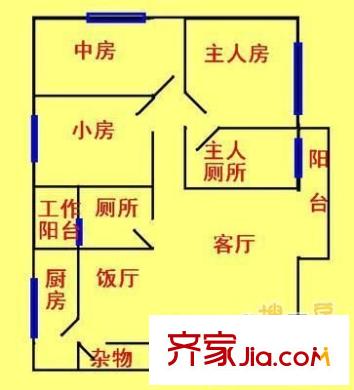 金湖苑 3室 戶型圖