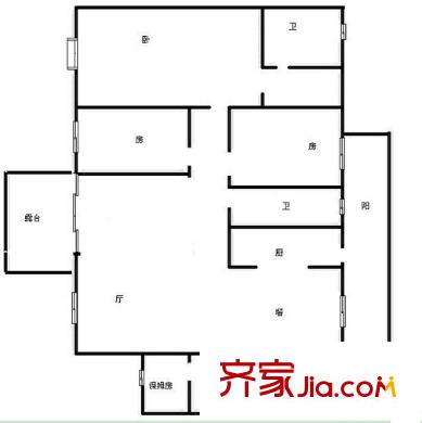 國(guó)有高峰林場(chǎng)廂竹小區(qū)戶型圖2 4室2廳2衛(wèi)1廚