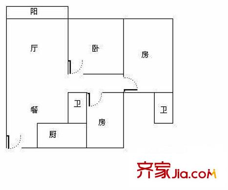 美麗人家 2室 戶型圖