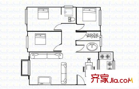 社保宿舍  4室