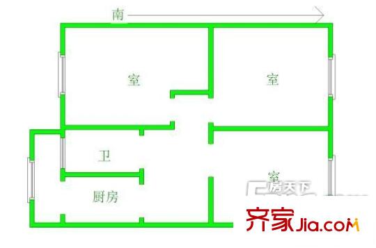 司法廳第一宿舍區(qū)戶型圖7 3室1廳1衛(wèi)1廚