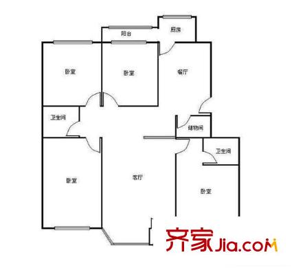 香江花園 4室 戶型圖