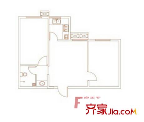 水岸藍都戶型圖5 2室2廳1衛(wèi)1廚