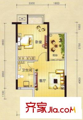 邕江御景戶型圖3#1單元02、2單元03戶型 1室1廳1衛(wèi)1廚