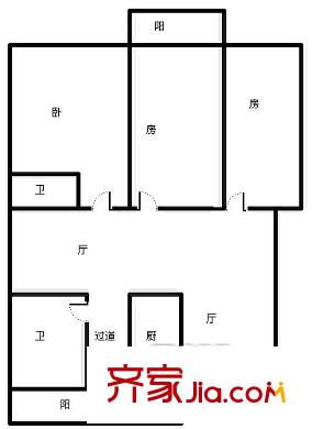 安湖小區(qū)戶(hù)型圖3房2廳 3室2廳2衛(wèi)1廚