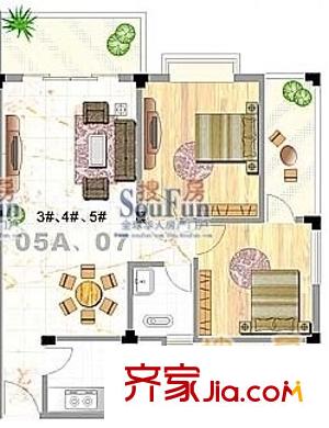 10+1商業(yè)廣場住宅戶型圖10+1商業(yè)大道 2室 戶型圖 2室2廳1衛(wèi)1廚