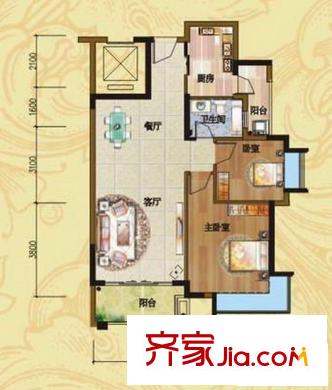 10+1商業(yè)廣場住宅戶型圖10+1商業(yè)大道 2室 戶型圖 2室1廳1衛(wèi)1廚