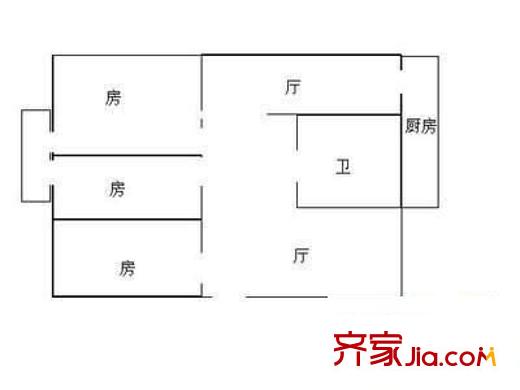 新景花園 3室 戶型圖