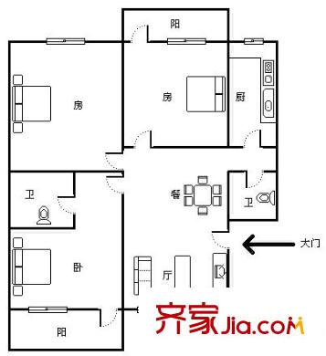 華興園 3室 戶型圖