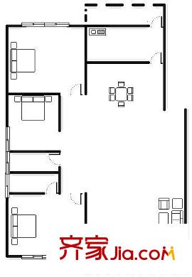 通業(yè)平安佳園戶型圖平安佳園 3室 戶型圖 3室2廳2衛(wèi)1廚