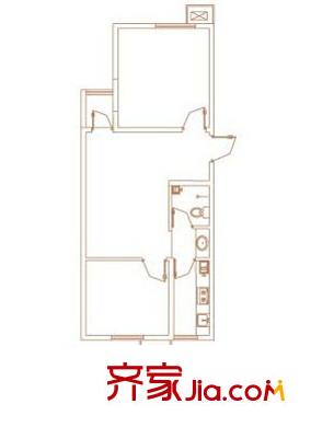 水岸藍都戶型圖4 2室2廳1衛(wèi)1廚