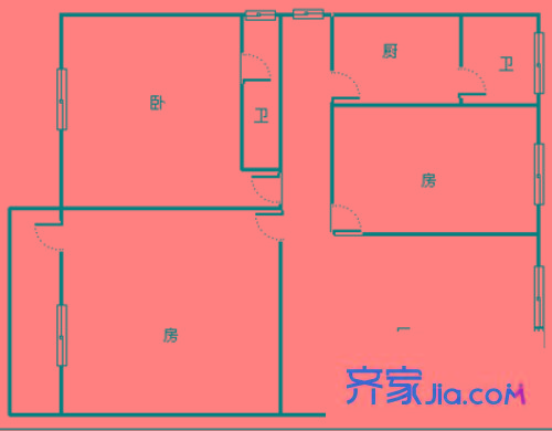 北湖小區(qū) 3室 戶型圖