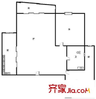 邕江時(shí)代廣場 2室 戶型圖