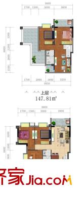 香堤雅院戶型圖2#樓A1樓中樓戶型 5室3廳2衛(wèi)1廚