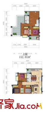 香堤雅院戶型圖2#樓A樓中樓戶型 5室3廳2衛(wèi)1廚