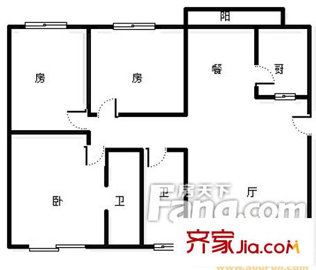 南百仙葫苑戶型圖7 3室2廳2衛(wèi)1廚