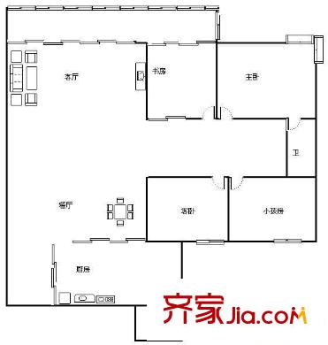 民主路郵電局 4室 戶型圖