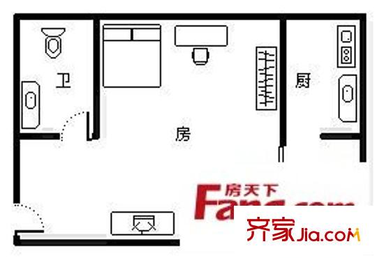 金州瑯園 1室 戶型圖