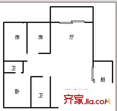 邕江時(shí)代廣場 3室 戶型圖