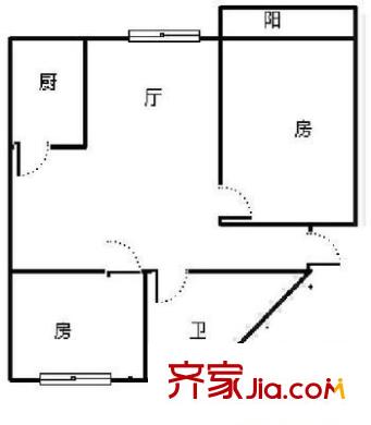 北湖小區(qū) 2室 戶型圖