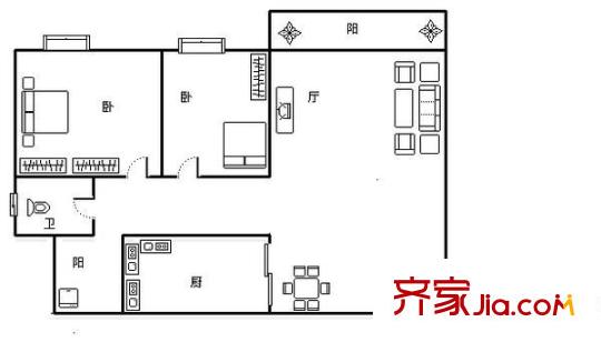 金騰生態(tài)園 2室 戶型圖
