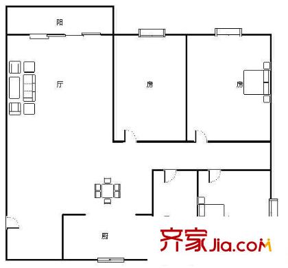 秀山花園 3室 戶型圖