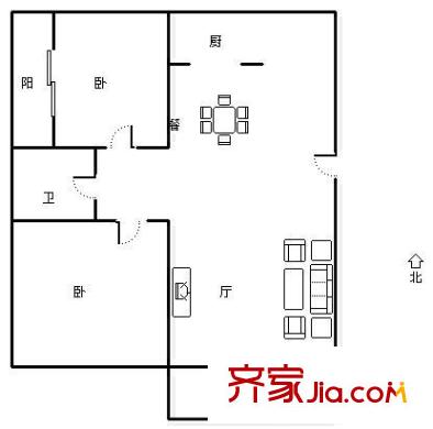 秀山花園 2室 戶型圖