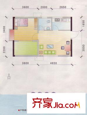 金樂?；▓@戶型圖自由之家 1室1廳1衛(wèi)1廚