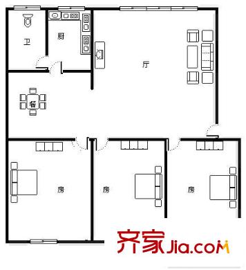 安秀小區(qū)戶型圖秀安小區(qū) 3室 戶型圖 3室2廳1衛(wèi)1廚