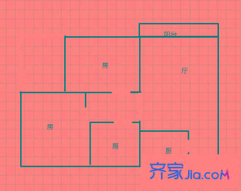 中華苑小區(qū) 2室 戶型圖