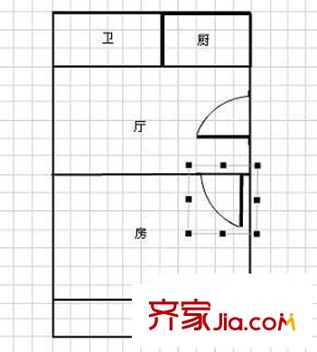中華苑小區(qū) 1室 戶型圖