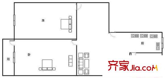 中華苑小區(qū) 2室 戶型圖