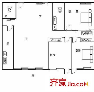 陽光100城市廣場 3室 戶型圖