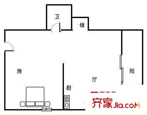 陽光100城市廣場 1室 戶型圖