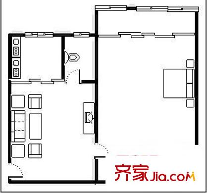 高新苑 1室 戶型圖