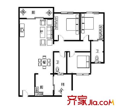 東景花園 0室 戶型圖