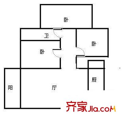 東景花園 3室 戶型圖