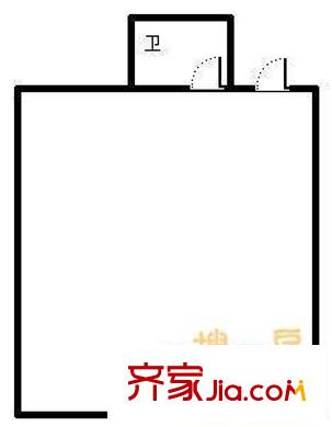 金桂花園 1室 戶型圖