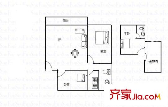 斯壯花園 3室 戶型圖