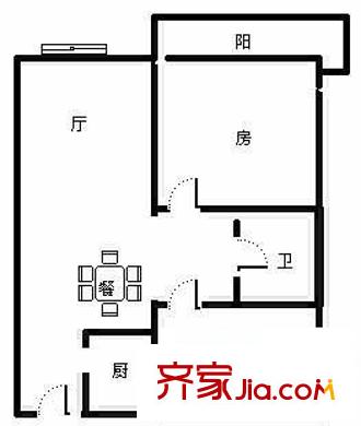 新世紀花園戶型圖2室2廳1衛(wèi) 2室2廳1衛(wèi)1廚