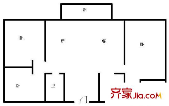 秀山花園 3室 戶型圖