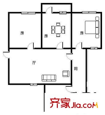 新竹小區(qū) 3室 戶型圖