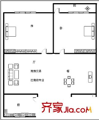 新竹小區(qū) 2室 戶型圖