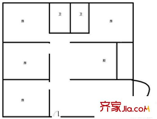 山水方園 3室 戶型圖